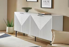 Kordt White Modern 63 in. W 4-Door Wood Sideboard with Adjustable Shelf! (NEW IN BOX)