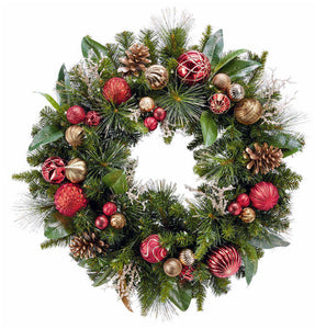 30" Pre-Lit LED Decorated Artificial Wreath!! NEW