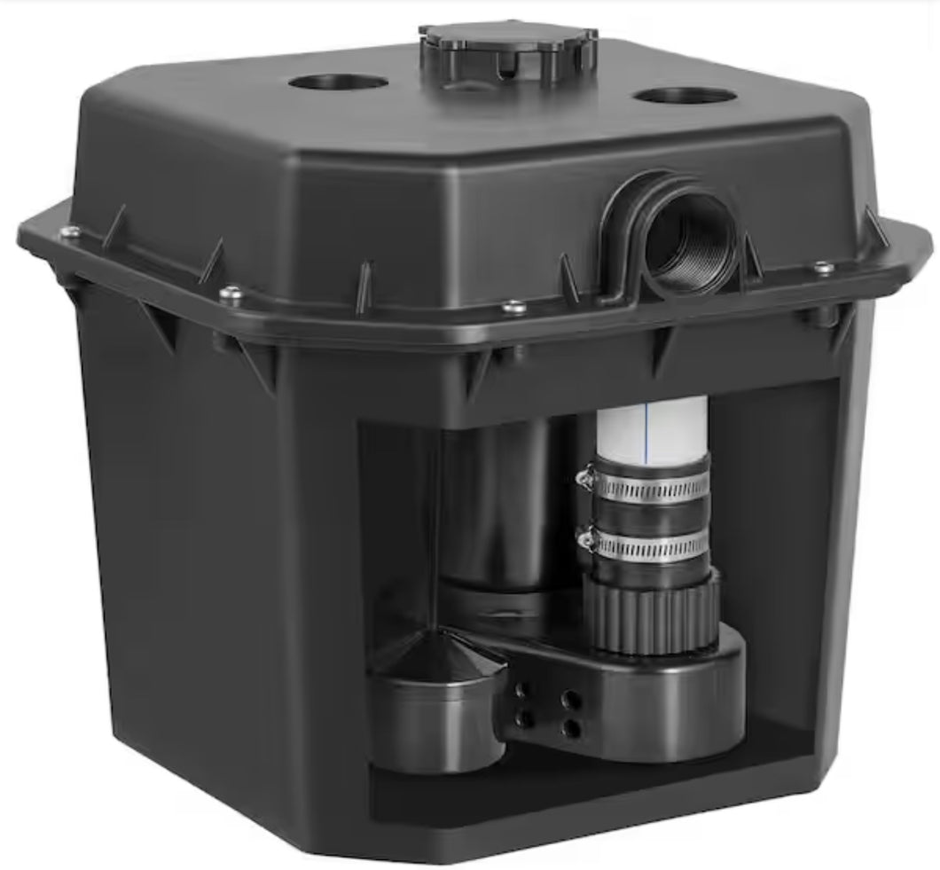 Utility Sink Pump 1/2 HP 120-Volt 3500 GPH Flow 28 ft Head Under-Sink Sump Pump System with 6 Gallon Basin Automatic! (NEW IN BOX)