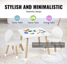 Kids Table and 2-Chairs Set, Toddler Table and Chair Set, Children Multi-Activity Table, Wood Outdoor- new and assembled