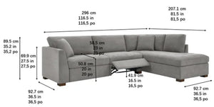 Thomasville Miles Fabric Sectional with Power Footrest! (BRAND NEW & ASSEMBLED)!!