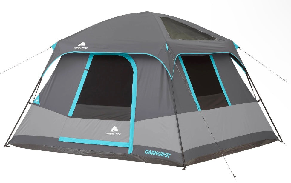 Ozark Trail 10' x 9' 6-Person Dark Rest Cabin Tent w/Skylight Ceiling Panels, 15.4 lbs!! NEW IN CARRY BAG!!