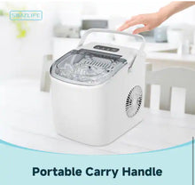 Simzlife 9.37 in. 26 lb. /24H Bullet Ice Countertop Portable Ice Maker in White, 6Mins/9Pcs, Auto-cleaning, with Basket and Scoop! (NEW IN BOX)