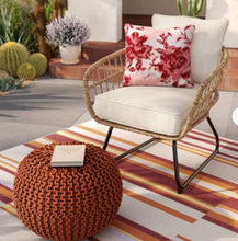 16"x22" Rope Knit Pouf Orange - Threshold! (NEW)
