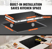 Vevor Electric Cooktop 30 in. 4 Burners Built-in Electric Stove Top 7200W Ceramic Top Radiant Cooktop with Glass Panel,Black!! NEW IN BOX!!