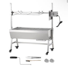 Upgrade Rotisserie Grill, BBQ Whole Pig Lamb Goat Charcoal Spit Grill, 35in. 90Lbs. Capacity, Electric 42W Motor Roaster! (NEW IN BOX)