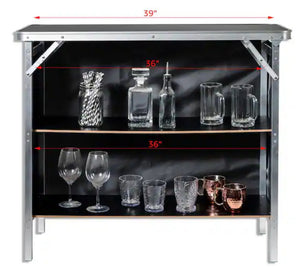 39” L x 15” W x 35” H Portable Outdoor Patio Wet Bar/Table, Skirt and Carry Case Included!! NEW IN BOX!!