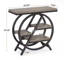 Kerlin 26 in. Gray Rectangle Engineered Wood End Table with Geometric Metal Frame Industrial Nightstand Bedside Table!! NEW IN BOX!!