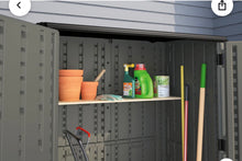 Suncast 53 in. W x 32.5 in. D Resin Vertical Tool Shed- new in box