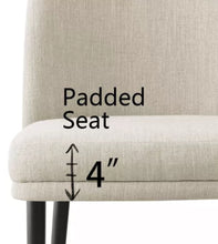 Upholstered Dining Chairs with Linen Blend Fabric and Metal Legs, Modern Armless Side Chairs for Dining Room-Maison Boucle, Set of 2! (NEW IN BOX)