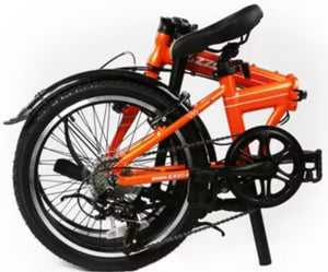 ZiZZO Via 7 Speed 20" Folding Cruiser Bike - Metallic Orange! (NEW & ASSEMBLED)