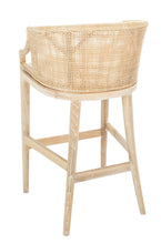SAFAVIEH Brando Round Rattan Back Seat Bar Stool, Natural White Wash!! BRAND NEW!!