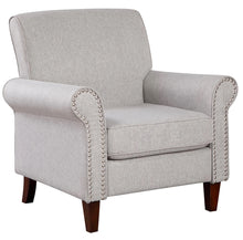 Mid-Century Accent Chair Single Sofa Reading Chairs Comfy Arm Chair Living Room Lounge Chiar, Gray!! NEW AND ASSEMBLED!!