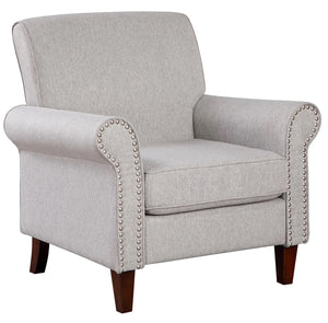 Mid-Century Accent Chair Single Sofa Reading Chairs Comfy Arm Chair Living Room Lounge Chiar, Gray!! NEW AND ASSEMBLED!!
