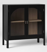 New Bedford 2 Door Accent Cabinet Black - Threshold: Elegant Storage, Pewter Hardware, Wood Veneer! (NEW IN BOX)