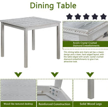 Square Solid Wood Dining Room Table, Gray!! NEW IN BOX!!