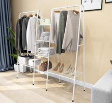 Metal Garment Rack Clothes Rack with Top Rod and Lower Storage Shelf Clothes Rack (White)! (NEW IN BOX)