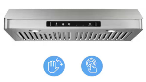 Vikio 30 in. 900CFM Ducted Under Cabinet Range Hood in Stainless Steel with 3-Way Venting Removable LEDS and Gesture Control!! NEW IN BOX!!