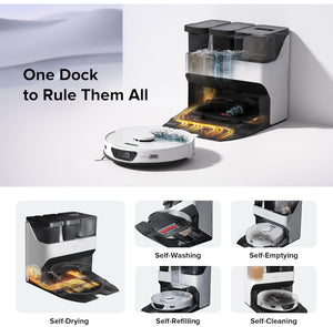 roborock S7 Max Ultra Robot Vacuum and Mop Combo, Auto Mop Drying and Washing, Self-Emptying and Refilling, 5500Pa Suction, Reactive Tech Obstacle Avoidance, White (RockDock Ultra Series)! (NEW IN BOX)