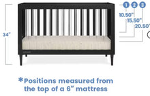 Delta Children Bowie 4-in-1 Convertible Acrylic Crib, Black! - Greenguard Gold Certified! (NEW IN BOX)