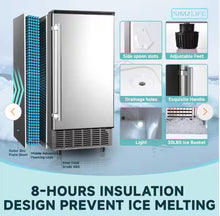 SIMZLIFE
15 in. 80 lb./24H Freestanding/Built-in Ice Maker in Stainless Steel, 24 lb. Storage Capacity, 3-Possible Ice Cube Sizes- new!