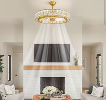 32 in. Indoor 10-Light Modern Downrod Mount Gold Bladeless Ceiling Fan with Light Reversible Rotation and Remote Control! (NEW IN BOX)