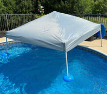 Grey 10 ft. x 10 ft. Steel and Aluminum Frame Floating Tent Pool Pop Up Gazebo with Fabric Canopy! (NEW IN BOX)