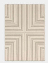 5'x7' Pieced Striped Outdoor Patio Woven Area Rug Tan - Threshold! (NEW)