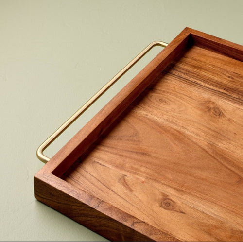 Wooden Tray with Brass Wire Handles - Hearth & Hand!! NEW!!