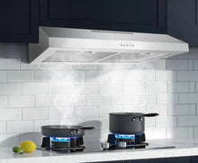 Velivi 30 in. 600 CFM Convertible Ductless Under Cabinet Range Hood With 3 Speed Exhaust Fan and 2 LED Lights, Stainless Steel! (NEW IN BOX)
