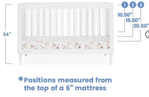 Delta Children Bowie 4-in-1 Convertible Acrylic Crib, White! - Greenguard Gold Certified! (NEW IN BOX)