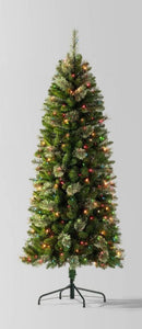 Wondershop 6’ Pre-lit Slim Virginia Pine Artificial Christmas Tree, Multicolor lights!! NEW IN BOX!!