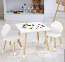 Kids Table and 2-Chairs Set, Toddler Table and Chair Set, Children Multi-Activity Table, Wood Outdoor- new and assembled