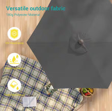 Sonkuki 7.5 ft. Patio Market Crank and Tilt Umbrellas, Table Umbrellas, UV-Resistant Canopy in Anthracite Gray!! NEW IN BOX!!