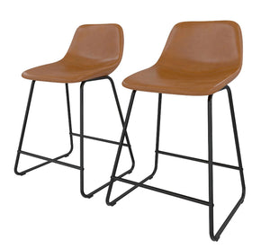 Better Homes & Gardens Farley Scoop Counter Height Stool, Camel Faux Leather!! NEW IN BOXES(2)!!
