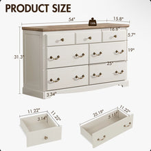 Ingberg Farmhouse 7 Chest Of Drawers For Bedroom, White - WE DO NOT SHIP!!