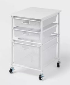 Brightroom Steel File Utility Cart White, Rolling Storage with Casters, Under Desk Organizer, Powder-Coated Steel!! NEW IN BOX!!