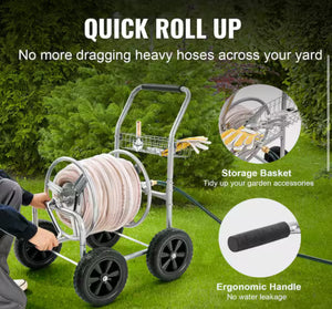 Skyshalo Hose Reel Cart Hold Up to 250 ft. of 5/8 in. Hose Garden Water Hose Carts Mobile Tools with 4 Wheels Heavy Planting!! NEW IN BOX!!