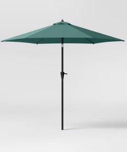 9' Round Outdoor Patio Market Umbrella with Black Pole - Threshold! (NEW)