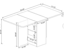 Drop Leaf Dining Table with Storage Shelves White - Room Essentials! (NEW IN BOX)