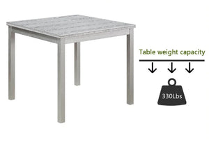 Square Solid Wood Dining Room Table, Gray!! NEW IN BOX!!