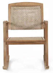 Welby Outdoor Acacia Wood/Wicker Rocking Chair, Set of 2, Light Brown - Christopher Knight Home: Weather-Resistant, Rustic Patio Furniture! (NEW IN BOX)