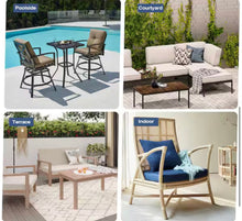 27.6 in. x 24.4 in. 4-Piece Outdoor Deep Seat Cushion for Patio Sofa and Couch in Light Gray! (NEW IN BOX)
