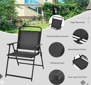 Room Essentials 6-Piece Metal Outdoor Dining Set and Umbrella, Black! (NEW IN BOX)