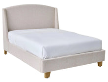Better Homes & Gardens Windsor Platform Bed with Wingback Headboard, Queen, Wheat Boucle