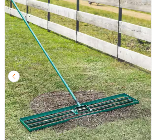 48 in. x 10 in. Lawn Leveling Rake, Heavy-Duty Tool with 78 in. Steel Handle for Garden, Golf Course and Farm- new