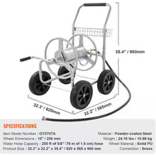 Skyshalo Hose Reel Cart Hold Up to 250 ft. of 5/8 in. Hose Garden Water Hose Carts Mobile Tools with 4 Wheels Heavy Planting!! NEW IN BOX!!