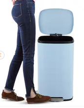 happimess Curtis 8-Gal. Step-Open Trash Can, Tide Pool Blue- brand new