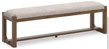 Cabalynn Casual Beige / Light Brown Polyester 64 in. Trestle Base Bench without Back Seats 3! (NEW & ASSEMBLED)