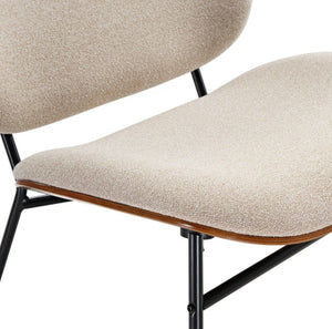 Edie Walnut Upholstered Lounge Chair,24.41" W x 25.59" D x 26.77" H, White!! NEW IN BOX!!